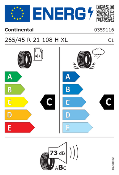 Pneus Continental Crosscontact LX Sport 265/45 R21 108H