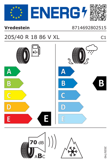 Pneus Vredestein WINTRAC PRO+ XL 205/40 R18 86V