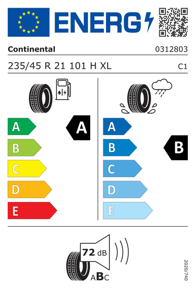 Pneus Continental EcoContact 6 Q XL FR 235/45 R21 101H