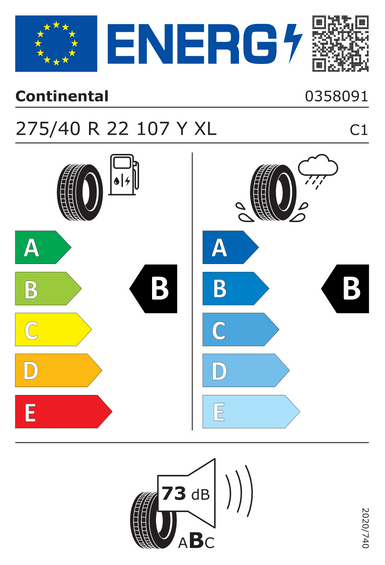Pneus Continental PremiumContact 6 XL SSR * 275/40 R22 107Y